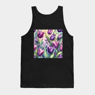 Purple Tulip Flowers Tank Top